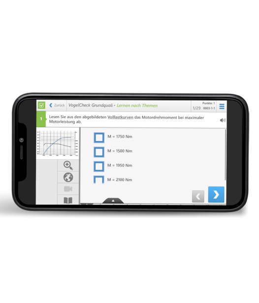 Smartphone mit VogelCheck für die Grundquali