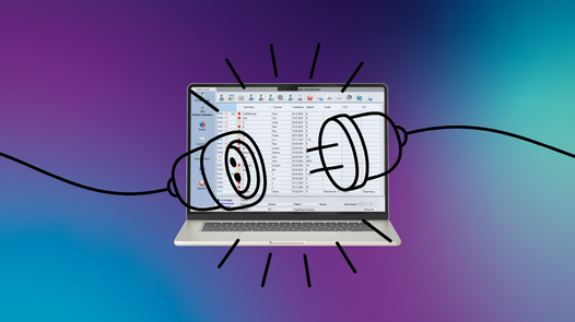 Screenshot der alten Verwaltung mit Skizze von einem auseinander gesteckten Stromkabel