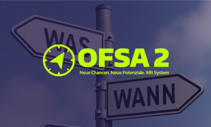 OFSA 2. Wir kennen den Weg- Bild von Wegweiser mit OFSA2 Logo