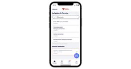 Smartphone vor weißem Hintergrund mit der Ansicht "Aufgaben und Termine" aus Fahren Lernen 