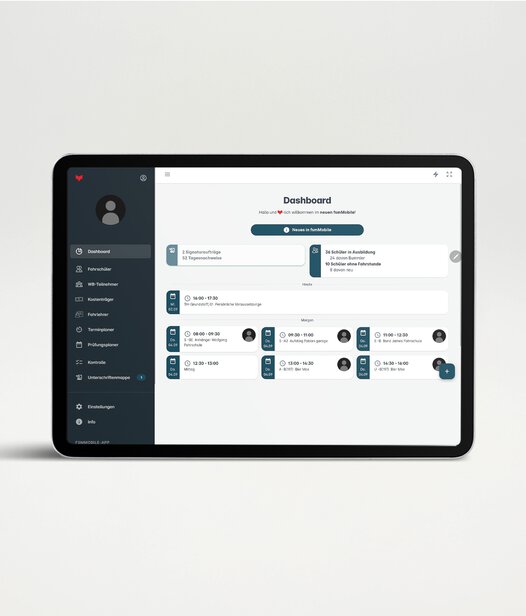 Das FSM Mobile Dashboard in einem Tablet