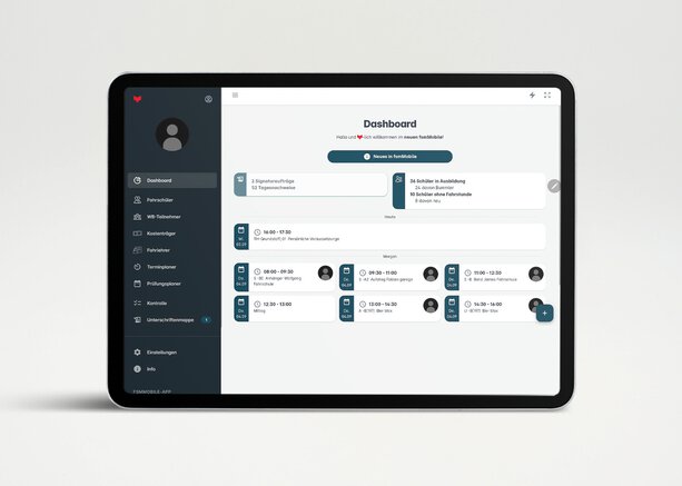 Das FSM Mobile Dashboard in einem Tablet