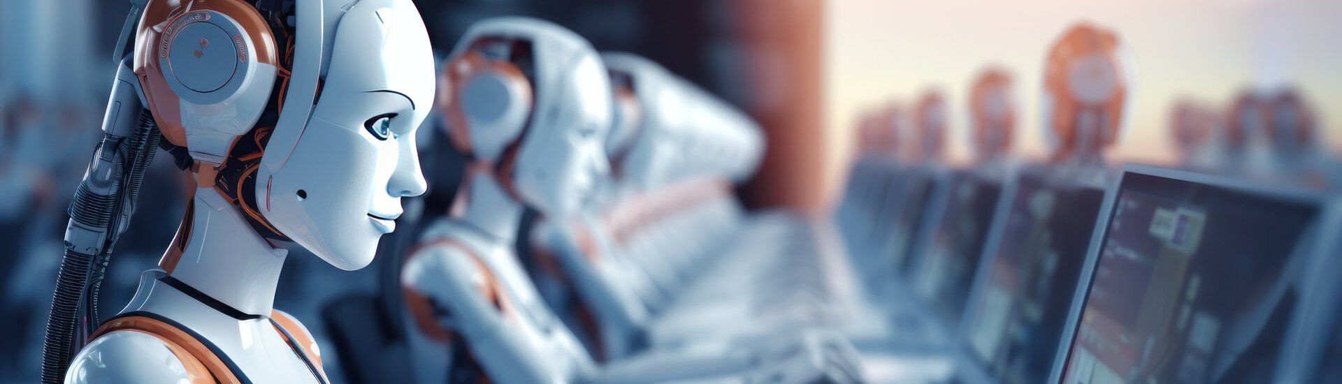 Der Autopilot für Ihr Geld ist Vogel Pay Roboter arbeiten an Laptops