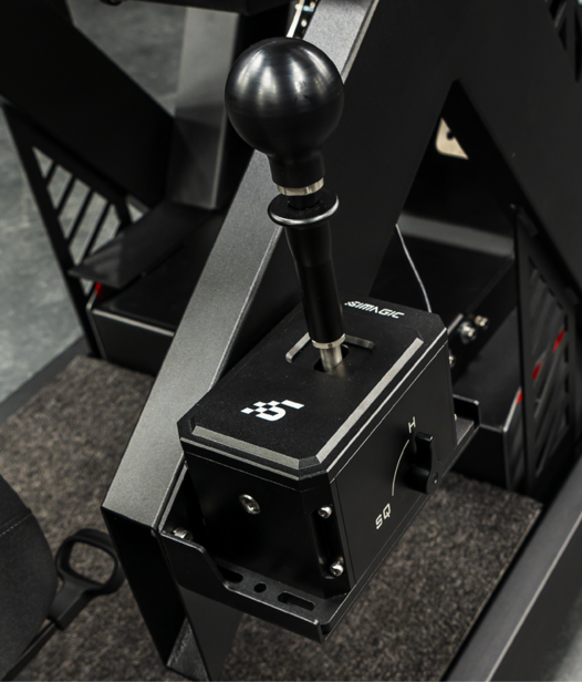 Simulator Premium Schaltung Fotografie des Schalthebels des Simulators