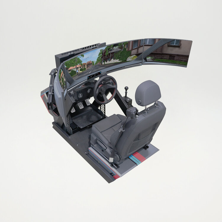 Simulator Premium von schräg oben ohne Schüler vor grauem Hintergrund