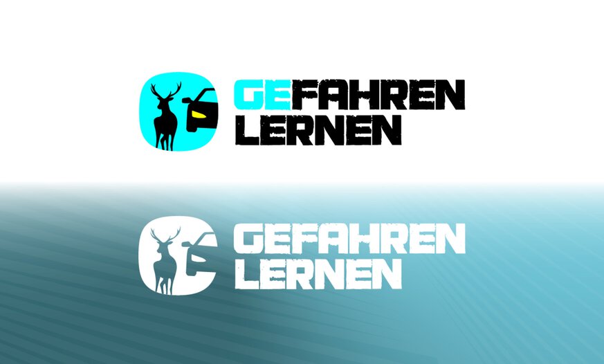 Gefahren Lernen Logos in farbig und negativ